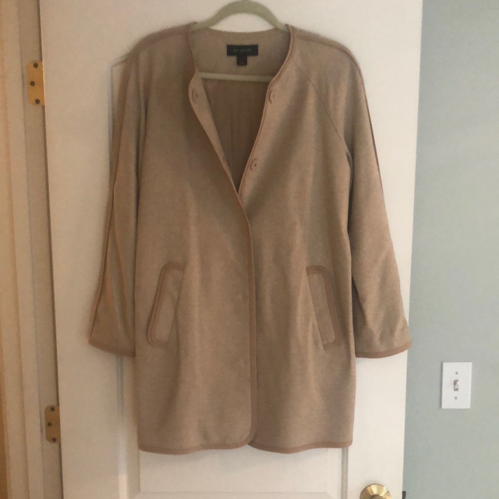 Escada Tan Cape with Relaxed Fit and V-Neck